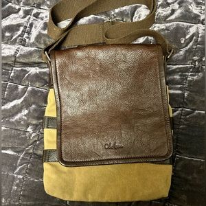 Cole Haan Leather and Canvas Messenger Bag